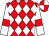 Red and white diamonds, white sleeves, red armlets, red and white quartered cap