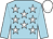 Light blue, white stars, light blue sleeves, white cap