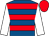 Royal blue, red hoops, white sleeves, red cap