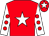 Red, white star, white sleeves, red spots, red cap, white star
