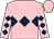 Pink, dark blue triple diamond, diamonds on sleeves