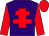Purple, red cross of lorraine, sleeves and cap