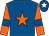 Royal blue, orange star, orange sleeves, royal blue armlet, royal blue cap, white star