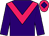 Purple body, rose chevron, purple arms, rose cap, purple diamond