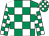 Emerald green and white check