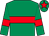 EMERALD GREEN, RED hoop, armlets and star on cap