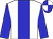 white, blue stripe, blue sleeves, quartered cap
