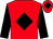 Red body, black diamond, black arms, red cap, black diamond