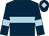 Dark blue, light blue hoop, light blue armlets, light blue diamond on cap