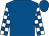 Royal blue, royal blue & white check sleeves, royal blue cap