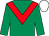 EMERALD GREEN, red chevron, White cap