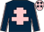 Dark blue, pink cross of lorraine, pink seams on sleeves, pink cap, dark blue stars