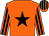 Orange, black star, striped sleeves & cap