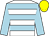 White body, light blue hooped, light blue arms, yellow cap