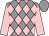 Grey and Pink diamonds, Pink sleeves, Grey cap