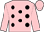 Pink, black spots, pink sleeves and cap