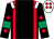 Black, red braces, white epaulets, red spots on sleeves, emerald green armlets, white cap, red spots