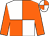 White body, orange quartered, orange arms, white cap, orange quartered