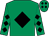 Emerald green, black diamond, diamonds on sleeves and cap