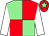 Red & light green quartered, white sleeves, red cap, light green star