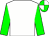 White, green sleeves, quartered cap