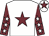 White body, garnet star, garnet arms, white stars, white cap, garnet star
