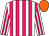 White body, rose striped, white arms, rose striped, orange cap