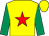 Yellow, red star, emerald green sleeves, red cap