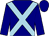 navy, light blue cross belts