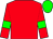 Red body, red arms, green armlets, green cap