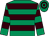 Emerald green, brown hoops