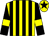 Yellow and black stripes, black sleeves, yellow armlets, yellow cap, black star