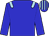 Blue, light blue epaulettes, blue cap, light blue striped
