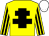 Yellow, black cross of lorraine, striped sleeves, yellow cap