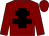 Maroon, black cross of lorraine, maroon cap