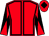 Red, black seams, diabolo on sleeves, black diamond on cap