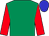 Emerald Green, Red sleeves, Blue cap