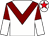 White, maroon chevron, halved sleeves, white cap, red star