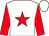 White, red star & sleeves, white cap