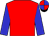 Crimson, blue sleeves, quartered cap