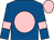 Royal blue, pink disc, armlets and cap