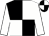 Black and white (quartered), white sleeves