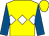 Yellow, white triple diamond, royal blue sleeves
