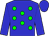 Blue, green spots, blue arms, blue cap