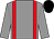 Grey body, red braces, grey arms, black cap