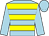 Light blue, yellow hoops, light blue sleeves and cap