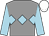Grey, light blue triple diamond and sleeves, white cap