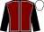 Maroon, white seams, black sleeves, white cap