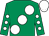 Emerald green, large white spots, white spots on sleeves, white cap