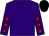 Purple, red stars on sleeves, black cap